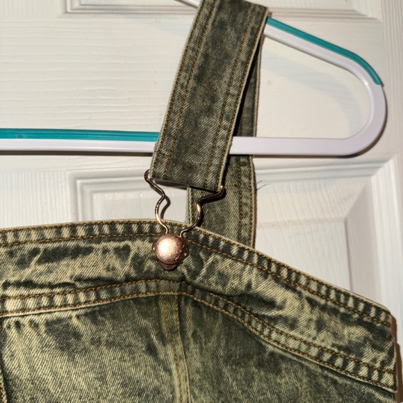 NanaMacs Washed Green Overall Dress NWT - Picture 4 of 9